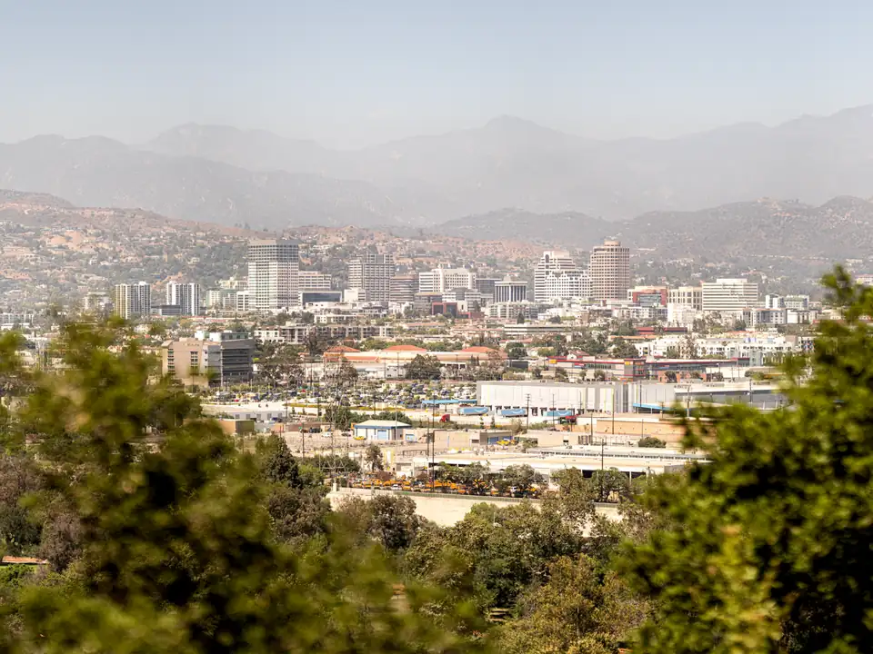 Downtown Glendale and the hills beyond, seen from Griffith Park